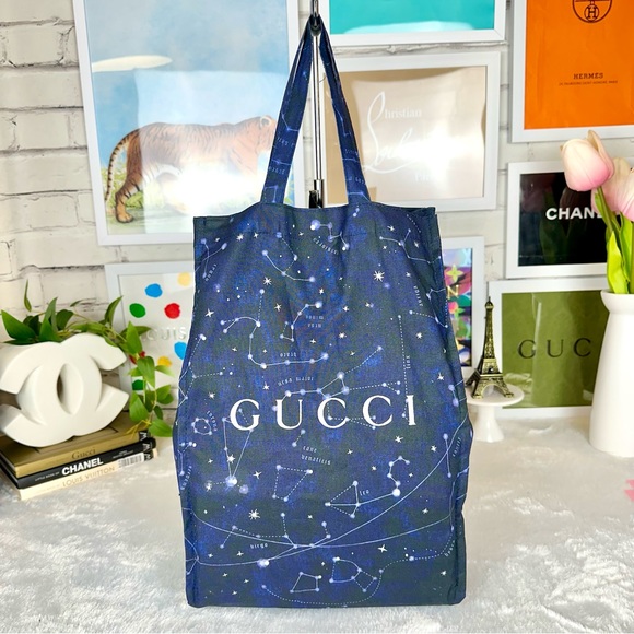 GUCCI galaxy space cloth shopping tote bag with sturdy organizer insert - Picture 1 of 10